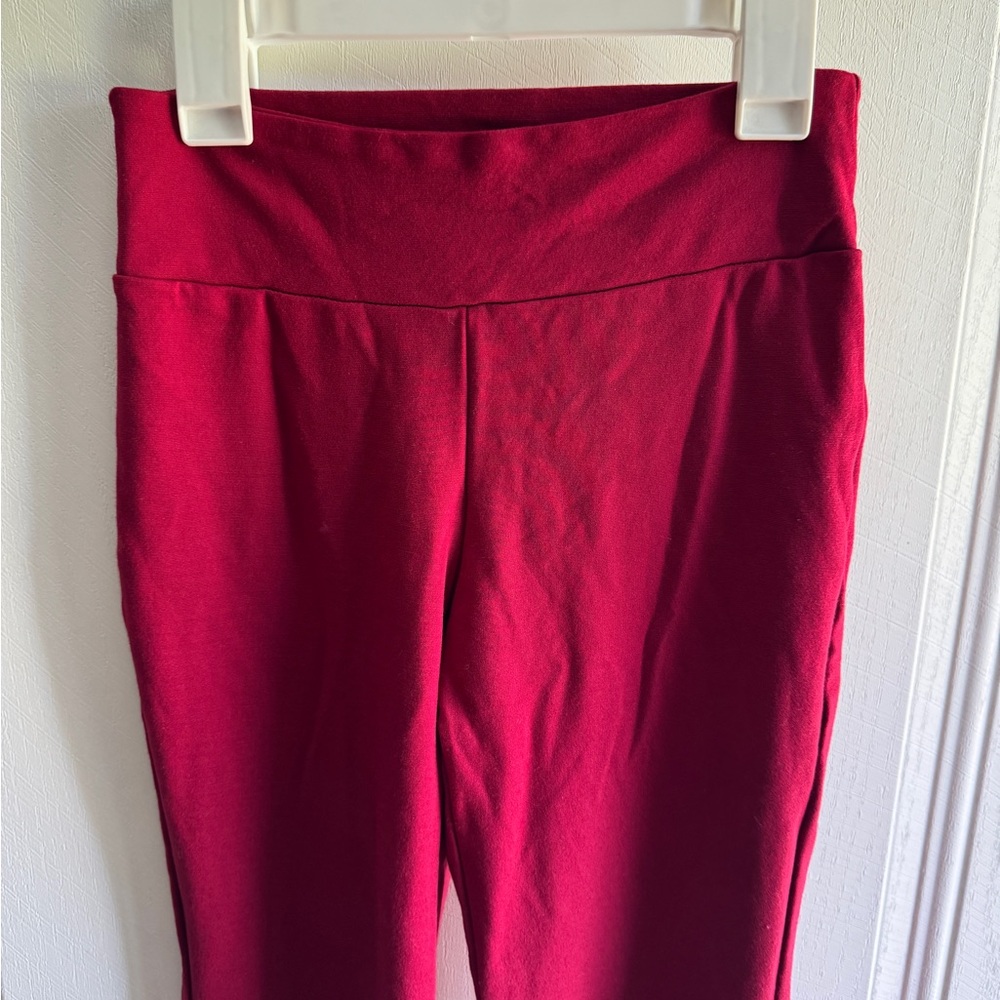 red flared leggings